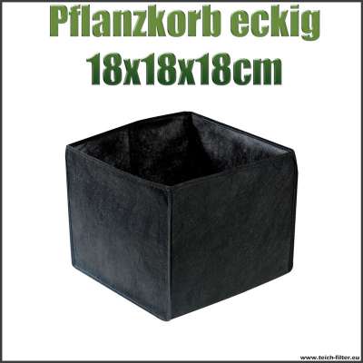 Pflanzkorb quadratisch textil für Teichpflanzen mit 18 x 18 x 18 cm am Gartenteich