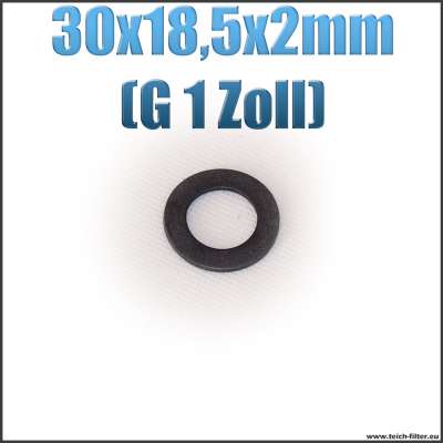 Dichtung 30x18,5x2mm in schwarz für G 1 Zoll Innengewinde bei Verschlusskappen und Überwurfmuttern als Gummiring