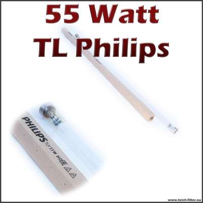 55 Watt UV Röhre von Philips mit beidseitiger TL Fassung