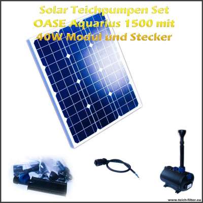 Solar Teichpumpen Set 12V 1500 mit 40 Watt Modul