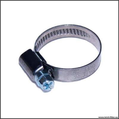 20-32 mm Schelle W2 Edelstahl für Teichschlauch mit 25mm (1")
