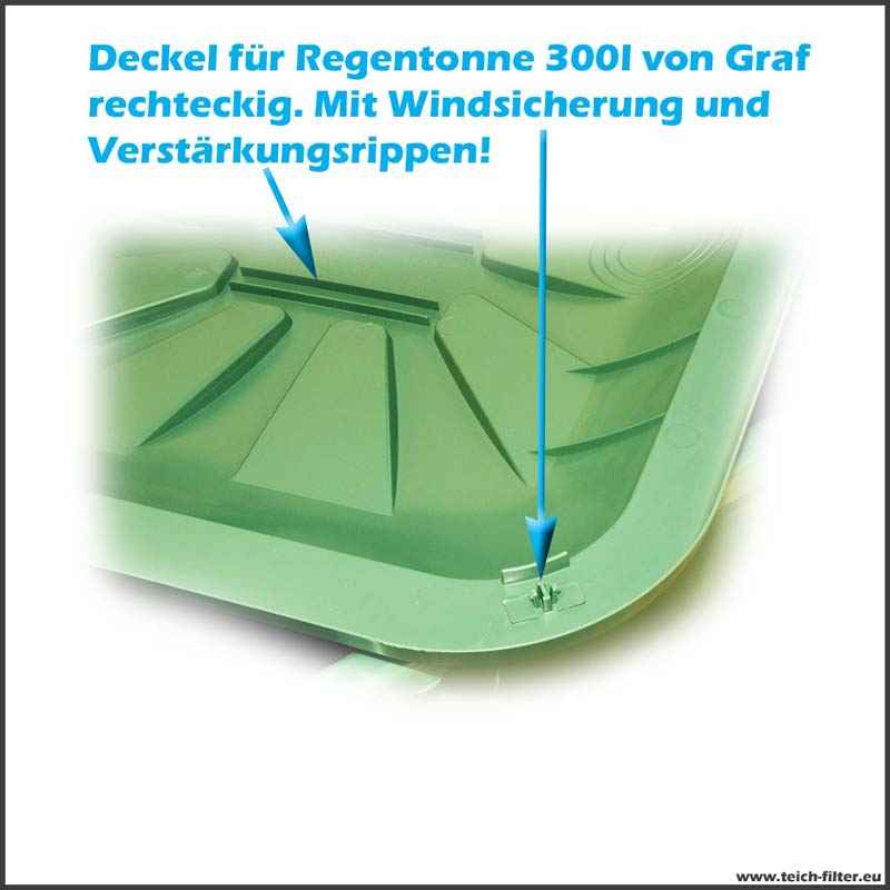 Deckel für 300l Regenfass eckig Graf
