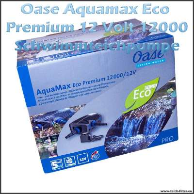 12V Teichpumpe Oase Aquamax 12000 Eco Premium für Schwimmteich