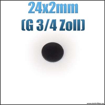 Dichtung 24x2mm in schwarz für G 3/4 Zoll Innengewinde bei Verschlusskappen als Gummischeibe