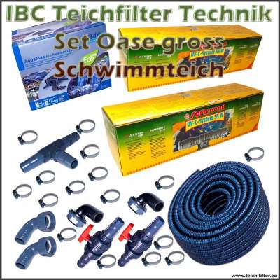 Oase 12V Schwimmteich Set mit Pumpe und 2 UV Klärern bis 300000 Liter Wasser