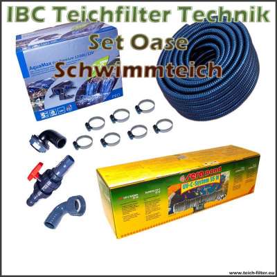 Oase 12V Teichtechnik Set klein für Schwimmteiche und IBC Filter bis 150000 Liter