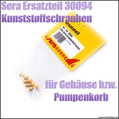 Sera Pond Ersatzteil 30094 Kunststoffschrauben für Gehäuse Pumpenkorb bei PP Teichpumpen