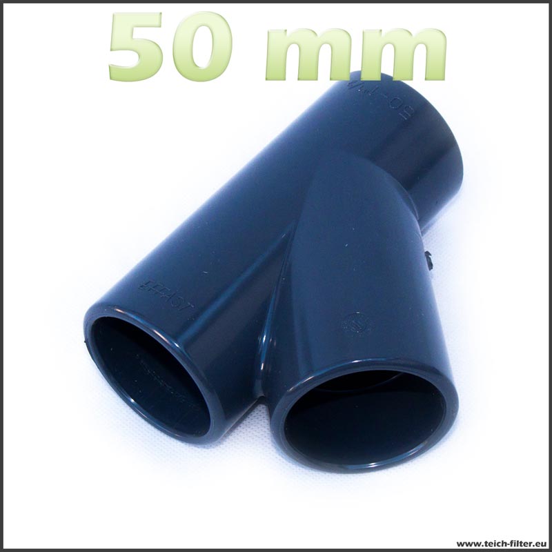50mm Y-Verteiler aus PVC-U für Teichschläuche