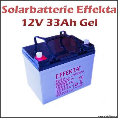 Solarbatterie Gel 33Ah 12V Effekta für Solar Inselanlagen im Garten oder Wohnmobil