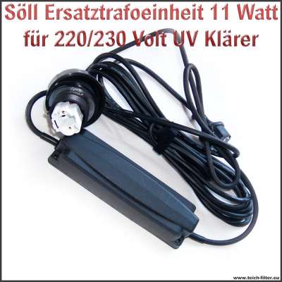 Söll Trafo Ersatzteil 20333 mit 11W und 220/230V für UV Klärer am Titan Teichfilter