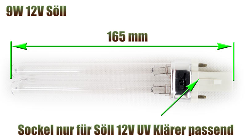 9 Watt 12 Volt UV Lampe Söll