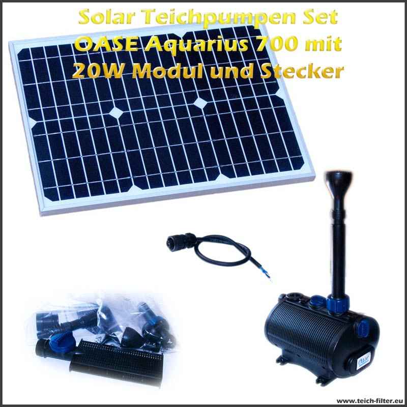 12V Solar Teichpumpen Set 700 mit 20W Modul Teichfilter