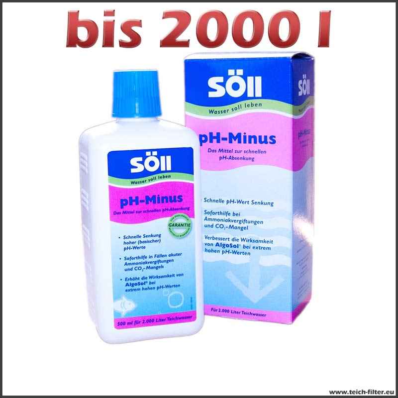 500 ml Söll pHMinus bis 2000 l Teichfilter