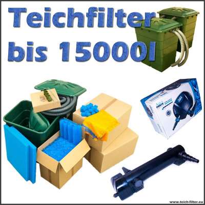 Teichfilter 12 Volt Eco bis 15000 Liter Wasser mit Pumpe und UVC