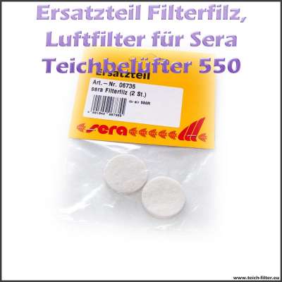 Ersatzteil 06735 Filterfilz als Luftfilter für Sera Pond Air 550 R Plus Teichluftpumpe