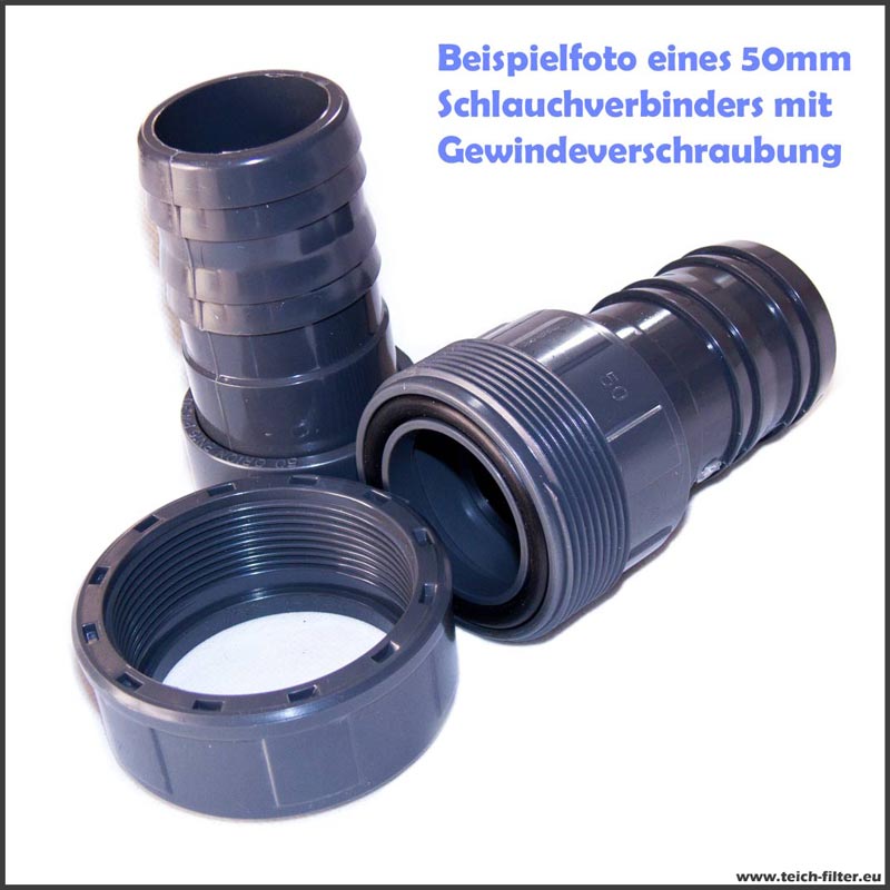 40mm (1 1/2 Zoll) Schlauchverbinder schraubbar Plastik