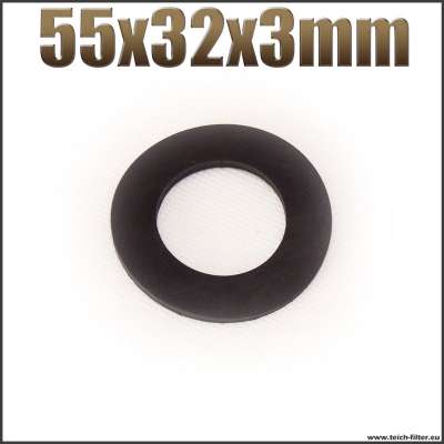 Dichtung 55x32x3mm schwarz flach EPDM Gummidichtung für Schlauchtüllen