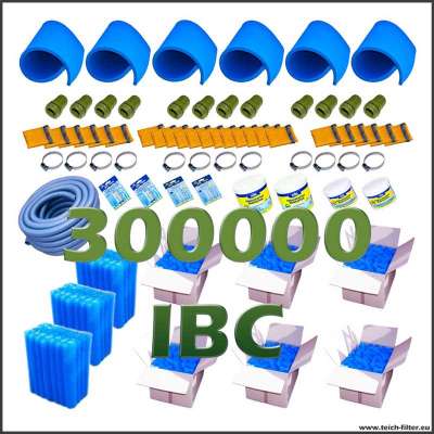 Set mit Filtermedien für Teichfilter aus 3 IBC Container bis zu 300000 Liter Wasser