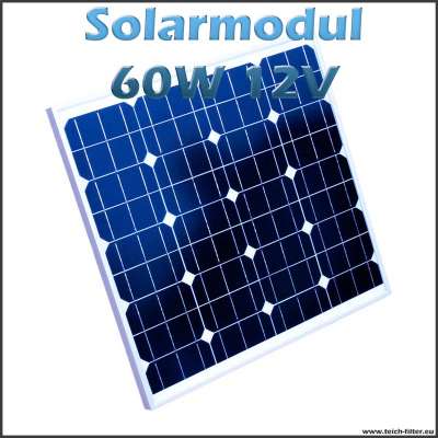 Solarmodul 60W 12V monokristallin für Wohnmobil, Camping und Garten