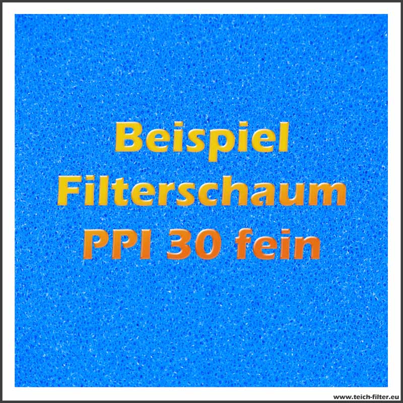 Filterschaumstoff Filterschaum Schaumstoff blau Teichfilter PPI 30 1m x 2m 5cm 
