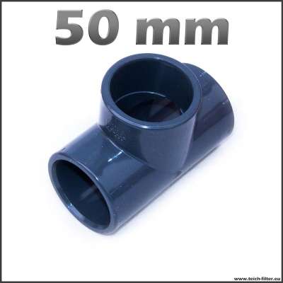 50 mm T-Stück aus PVC für Rohre und Schlauch an Teichen