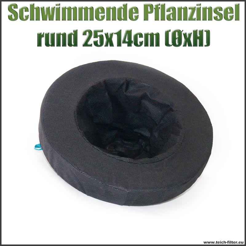Schwimmende Pflanzinsel rund 25 x 14 cm mit Pflanzkorb für Teiche