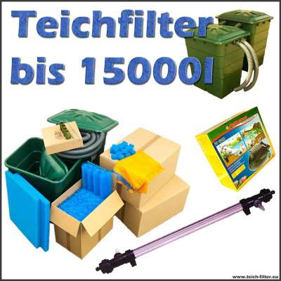 Teichfilter bis 15000 Liter Koi Starter mit Pumpen und extra langem UVC Klärer