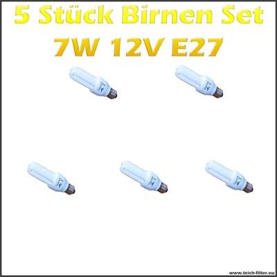 5 Stück Set 7W 12V Birnen mit E27 Fassung für Solaranlagen günstig kaufen