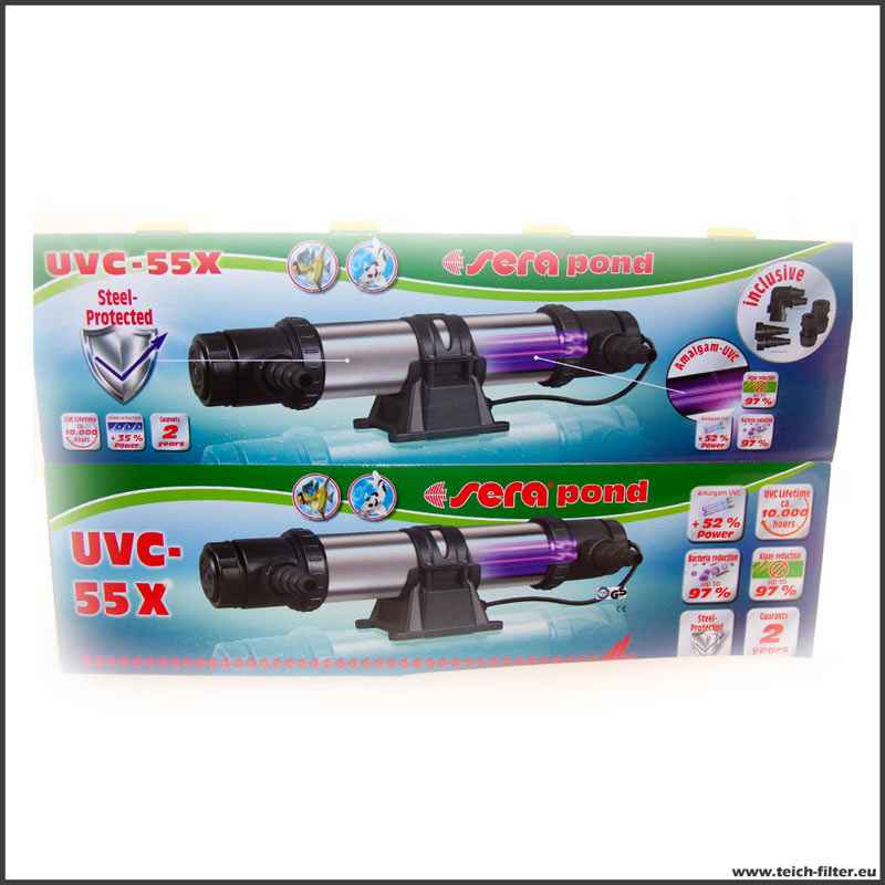 UVC Lampe Sera Pond 55X mit 55 Watt Leistung aus Edelstahl Teichfilter