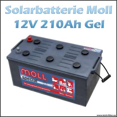 Moll Gel Solarbatterie 12V mit 210-235Ah Kapazität für Garten und Camping