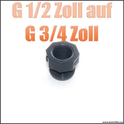 Gewindeadapter G 1/2 Zoll Innengewinde auf G 3/4 Zoll Aussengewinde