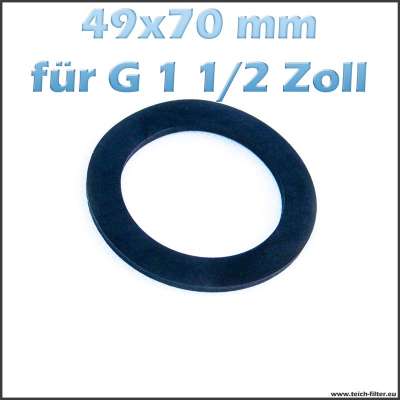 49 x 70 mm Dichtung aus Gummi für G 1 1/2 Zoll Gewinde