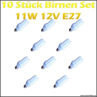 10 Stück Set 11W 12V Birnen mit E27 Fassung für Solar Inselanlagen günstig kaufen